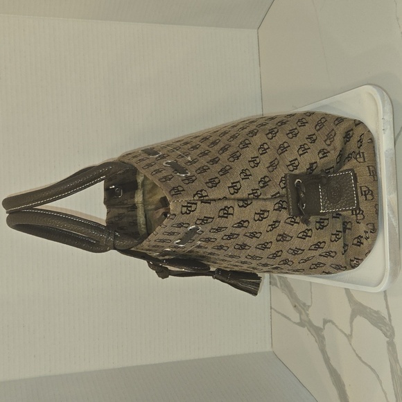 Vintage Y2K Dooney & Burker Brown Monogram Satchel Bag - Picture 3 of 9